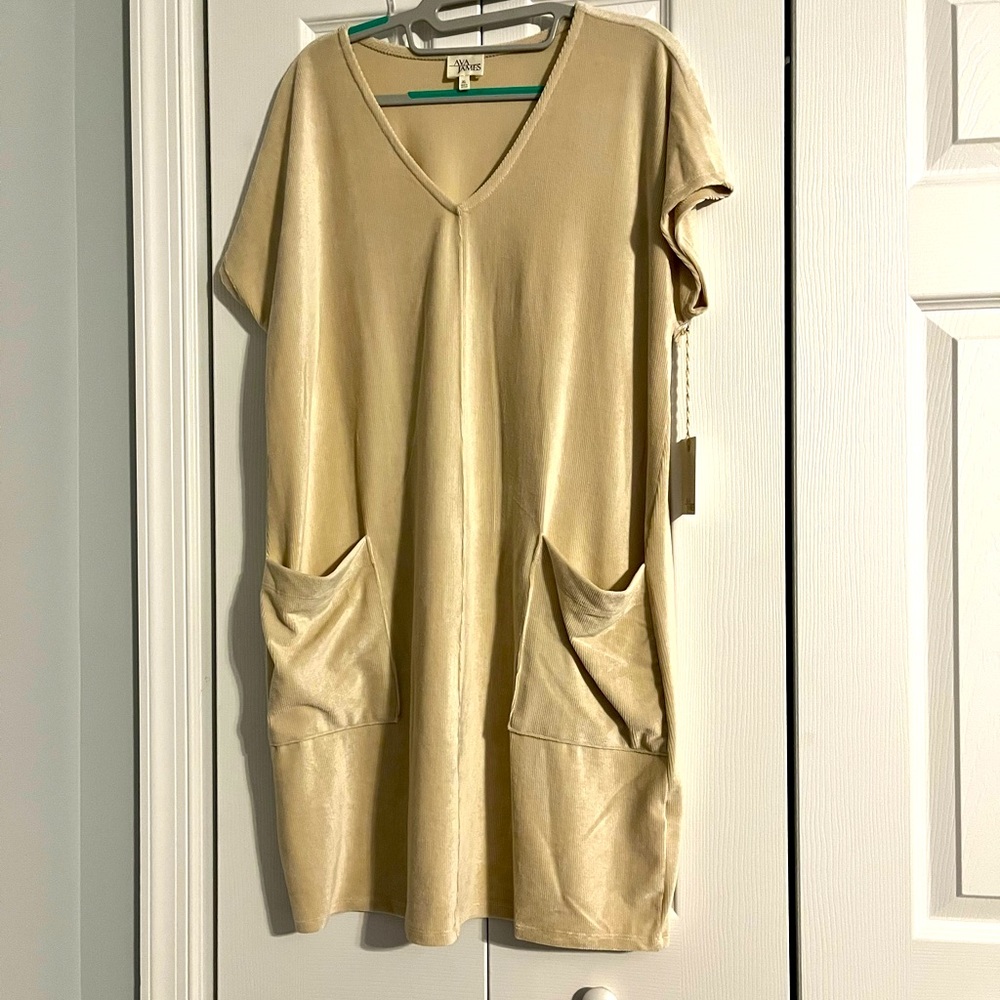 Velvet dress in beige